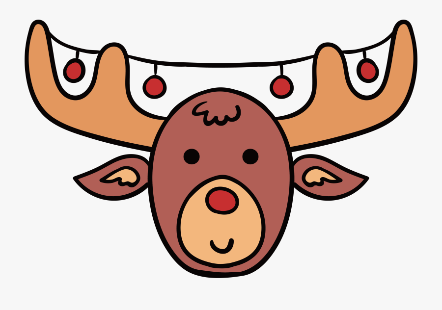 Reindeer Cartoon Christmas Antler - Reindeer, Transparent Clipart