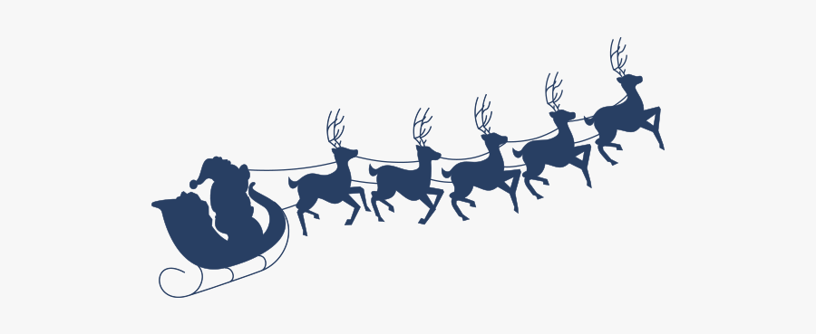 Santa Clauss Reindeer Santa Clauss Reindeer Norad Tracks - Santa Sleigh Silhouette Png Transparent, Transparent Clipart