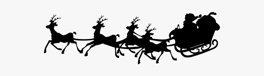 Santa Claus Silhouette Sled Clip Art - Santa Clausula 1 Dvd, Transparent Clipart