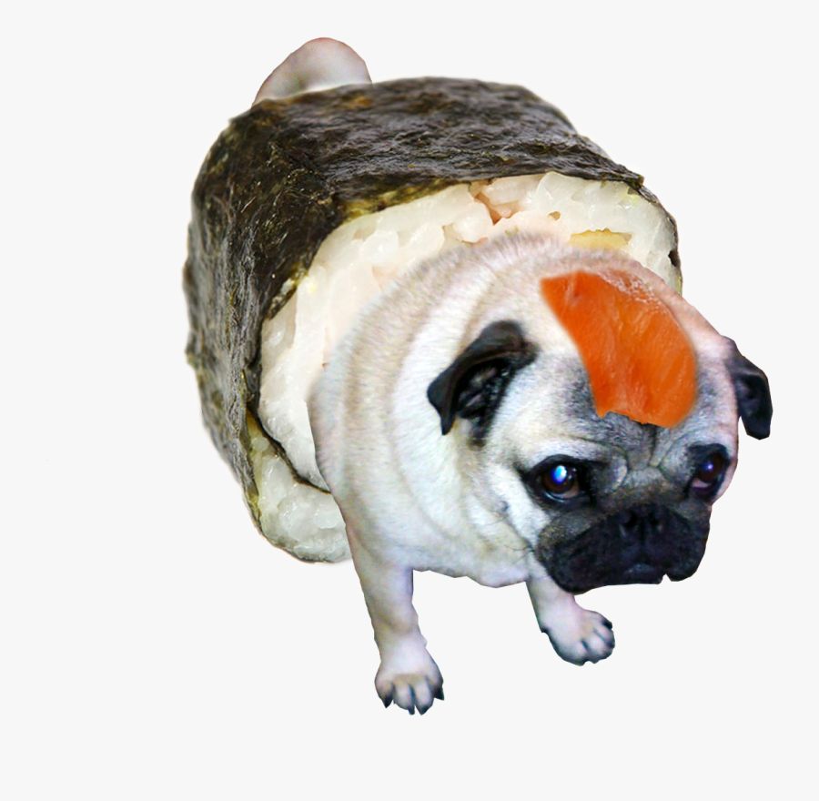 Transparent Pug Clipart Images - Pug Sushi, Transparent Clipart