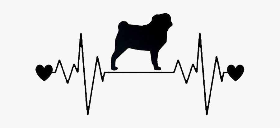 #pugheart #heartbeat #dog #pug#freetoedit - Staffy Decal, Transparent Clipart