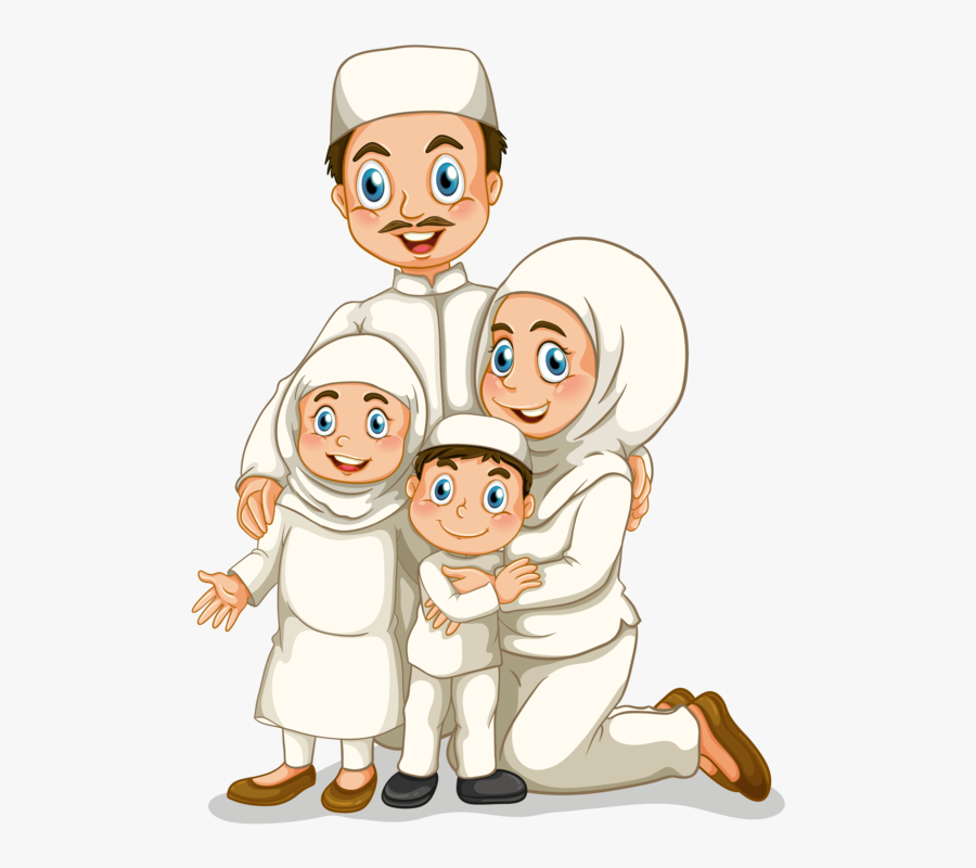 Muslim Family Vector Png, Transparent Clipart