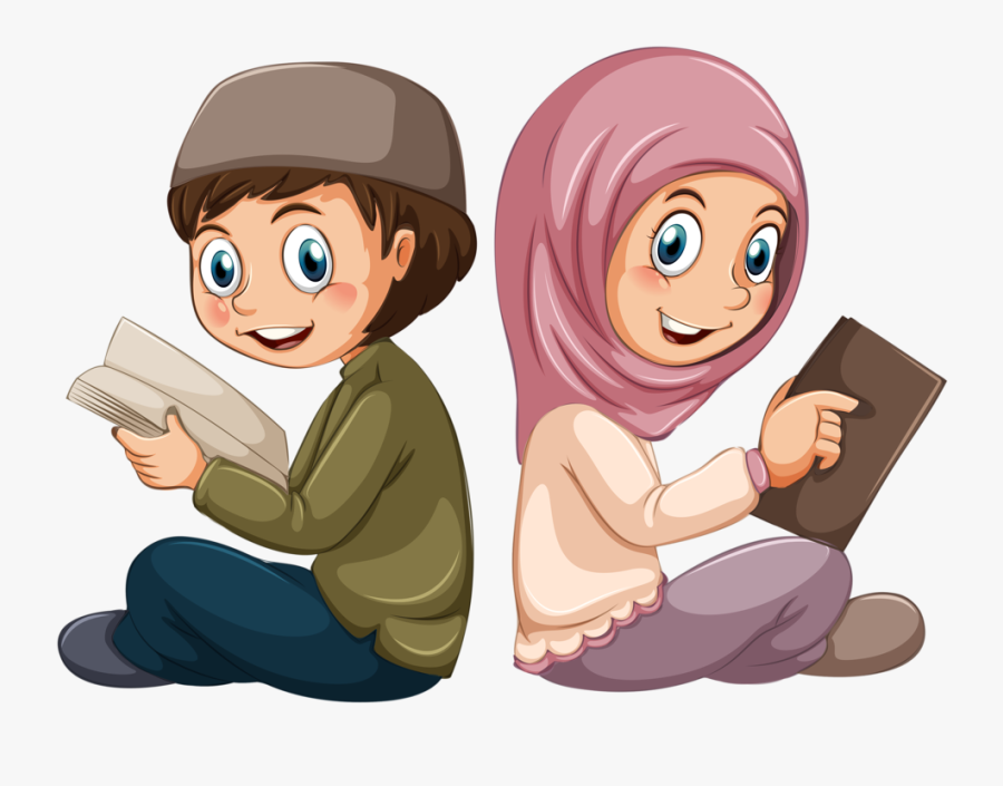 Muslim Children - Muslim Student Cartoon Png, Transparent Clipart