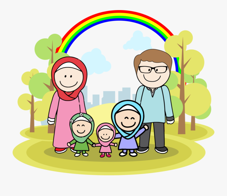 Transparent Muslim Clipart - Muslim Family Cartoon Png, Transparent Clipart