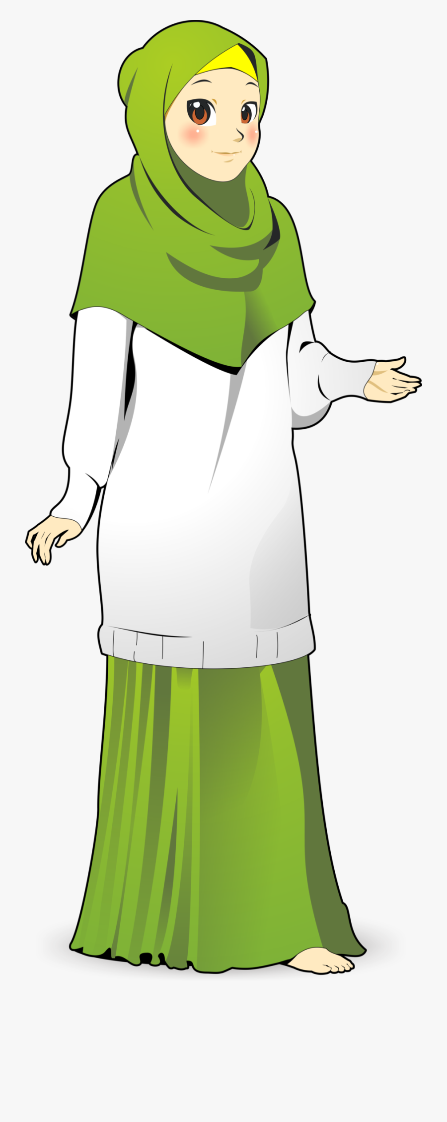 Baju Kurung Islam Cartoon Wedding - Muslimah Teacher Cartoon Png, Transparent Clipart
