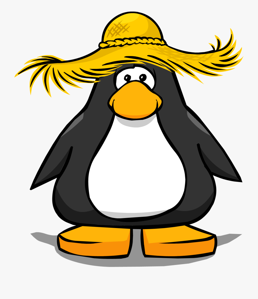 Straw Hat Pc - Penguin With A Top Hat, Transparent Clipart
