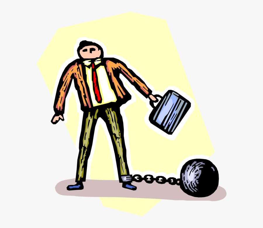 Handcuff Clipart Constraint - Ball Chained Man Cartoon Transparent Background, Transparent Clipart