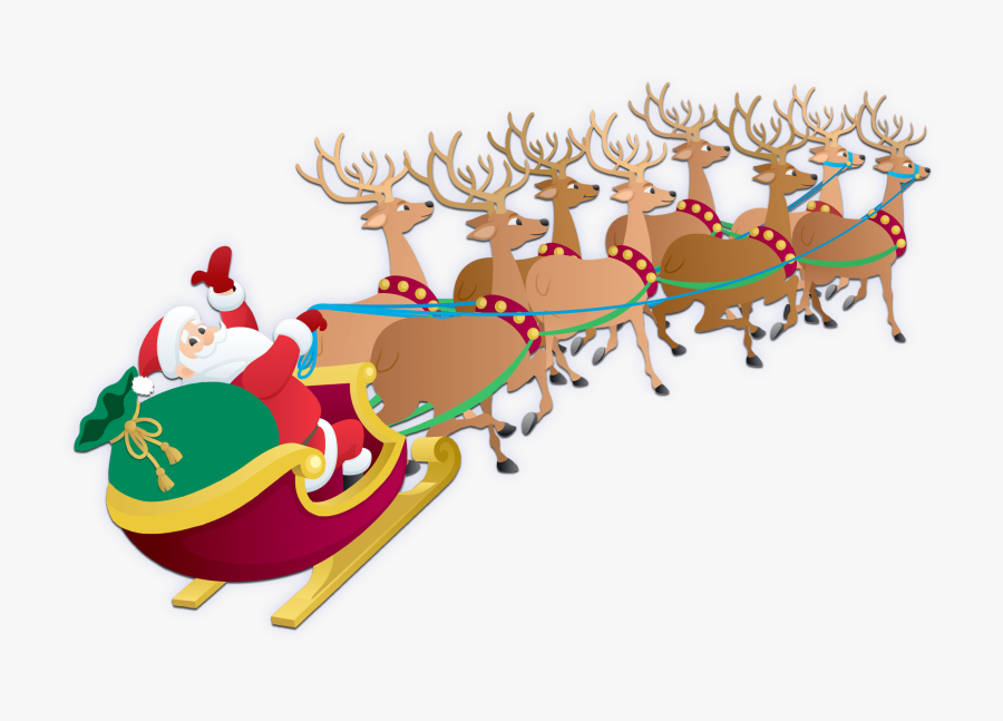 Transparent Reindeer Sleigh Png - Christmas Pictures Santa Sleigh, Transparent Clipart