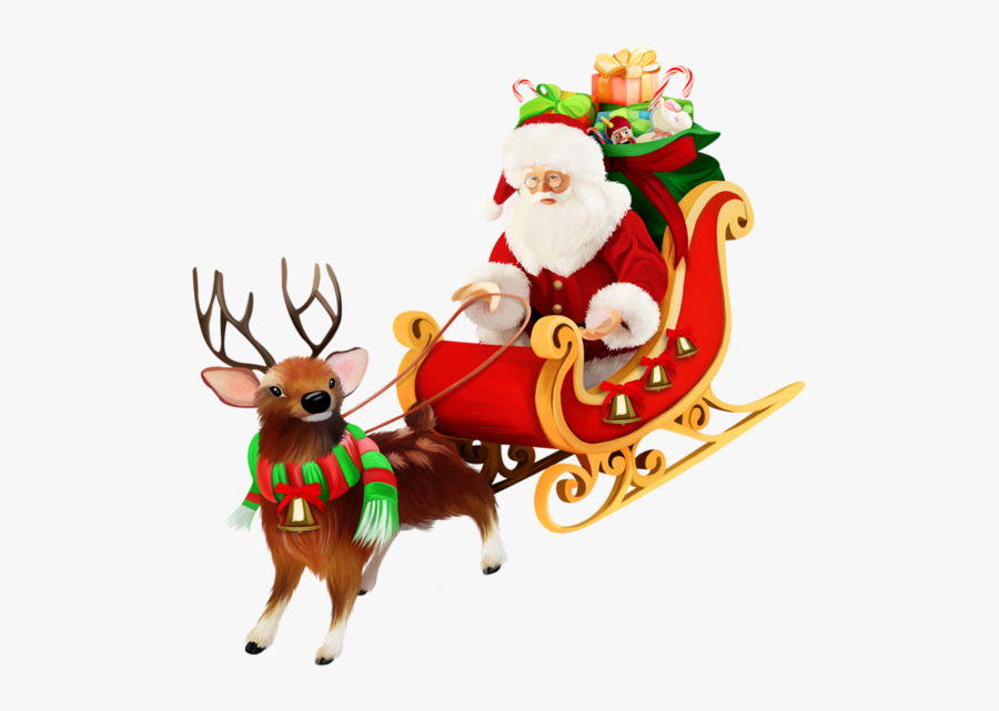 Santa Claus Village Sled Christmas Clip Art - Santa Claus Sleigh Ride, Transparent Clipart