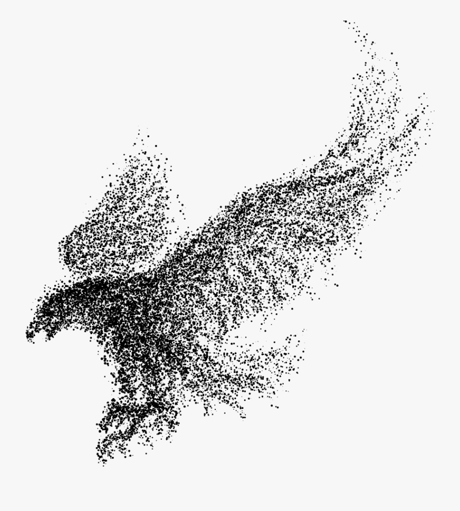 Eagle Bald Wings Particles Vector Bird Clipart - Abstract White Design Png, Transparent Clipart