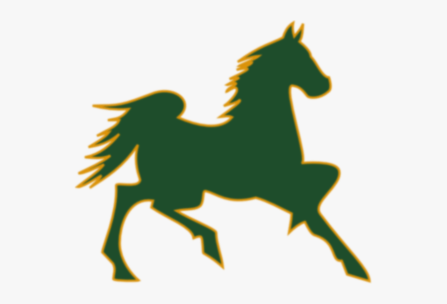 Green Mustang Clipart - Running Horse Silhouette Png, Transparent Clipart