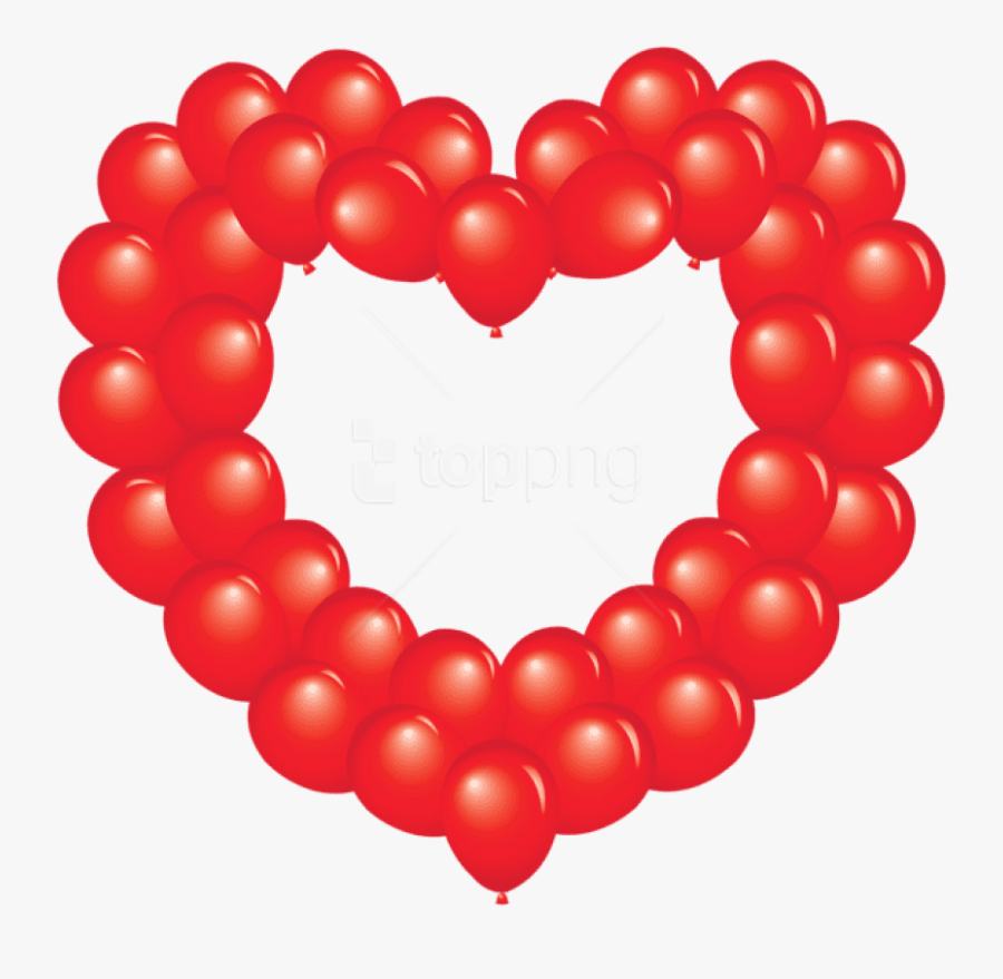 Free Png Download Transparent Red Heart Balloon Png - Happy Birthday Heart Red Balloons, Transparent Clipart