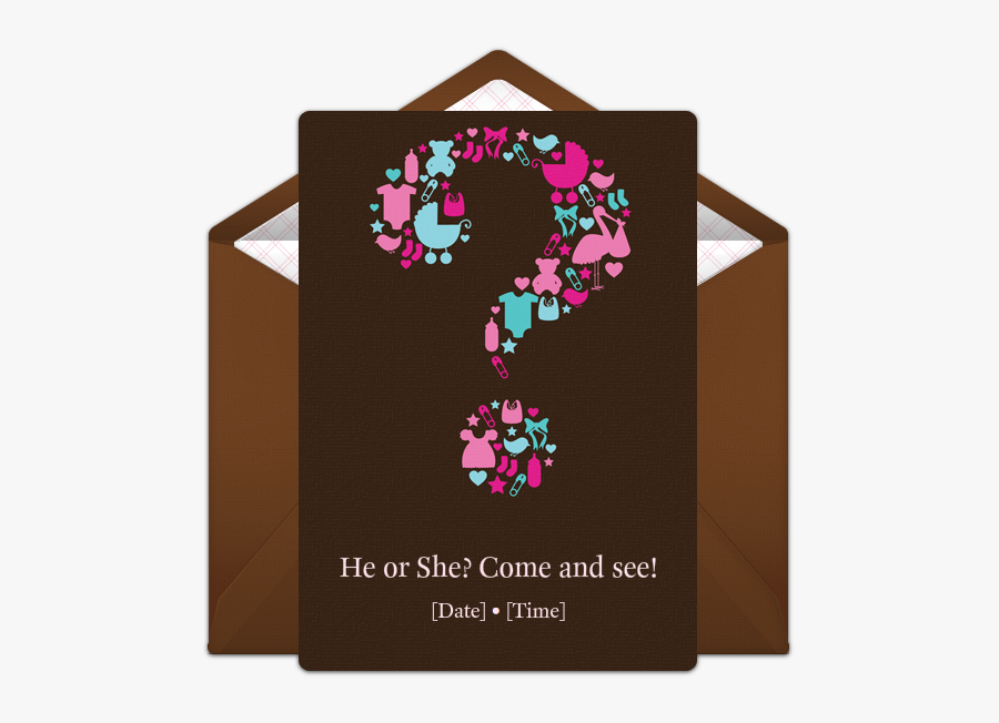 Clip Art Free Question Mark Invitations - Gender Reveal Party, Transparent Clipart