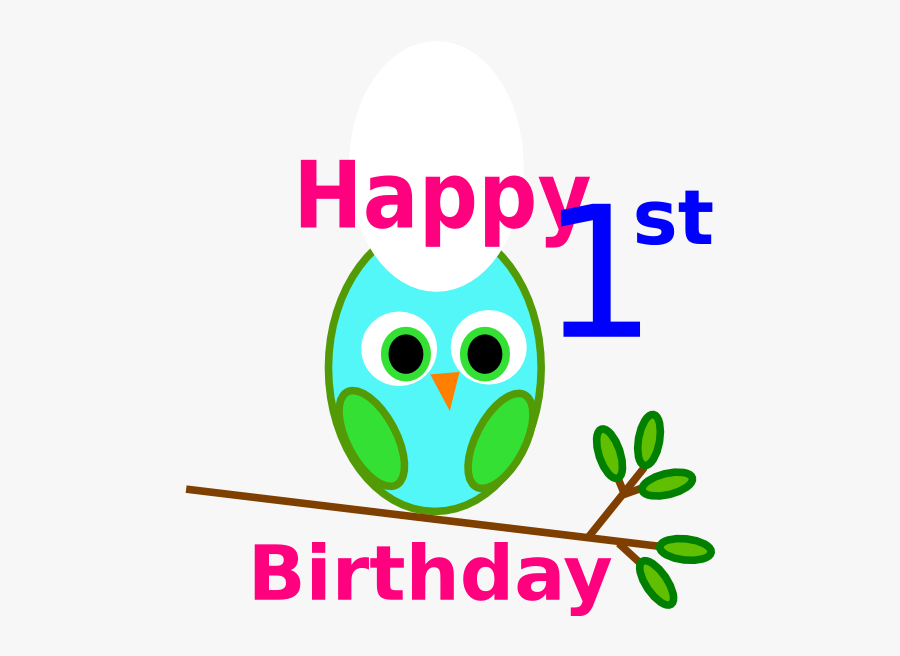 Happy 1st Birthday Owl, Transparent Clipart