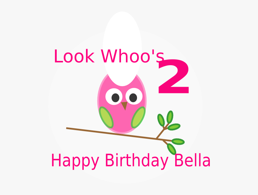 Owl 2nd Birthday Clip Art - Happy 2nd Birthday Anna, Transparent Clipart