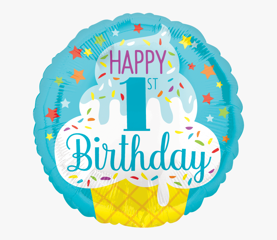 Transparent Ice Cream Party Clipart - Happy Birthday 1st Boy, Transparent Clipart