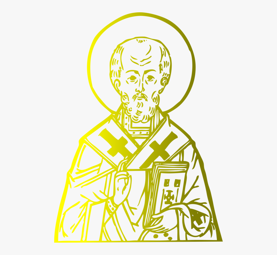 Line Art,head,art - St Nicholas Coloring Pages, Transparent Clipart
