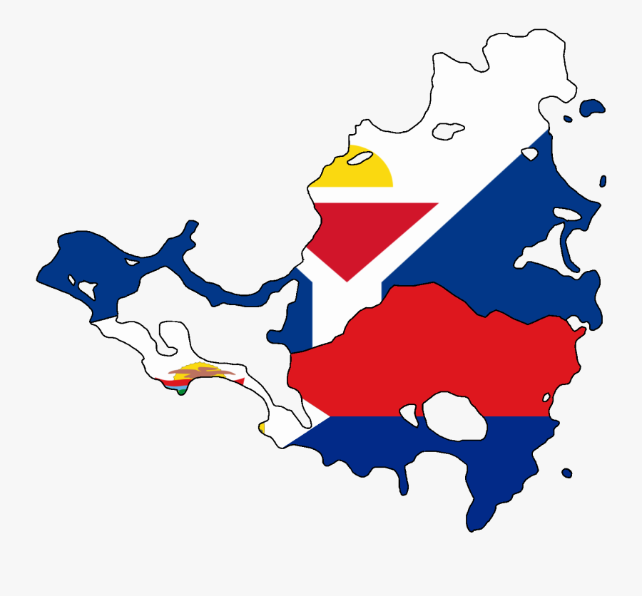 Clip Art File Map Of Sint - St Maarten Flag Map, Transparent Clipart