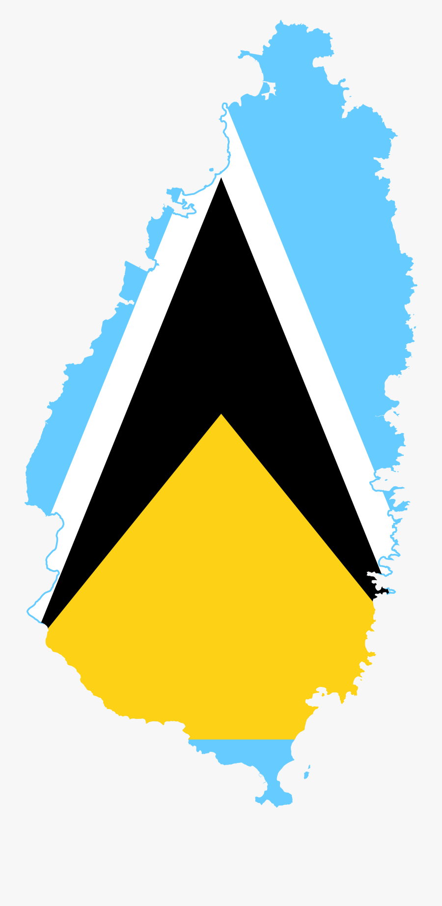 Clip Art Saint Lucia Picture - St Lucia Flag In Map, Transparent Clipart