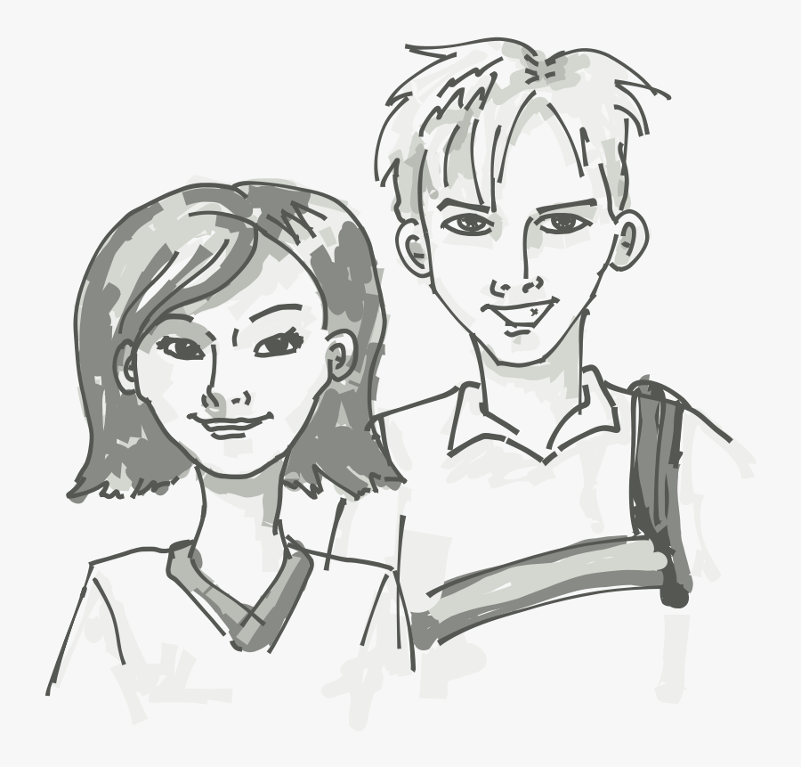 Students - High School Student Clipart Black And White, Transparent Clipart