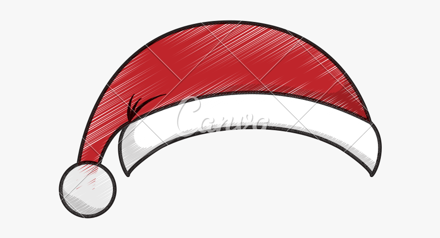 Santa Claus Hat Sketch - Paragliding, Transparent Clipart