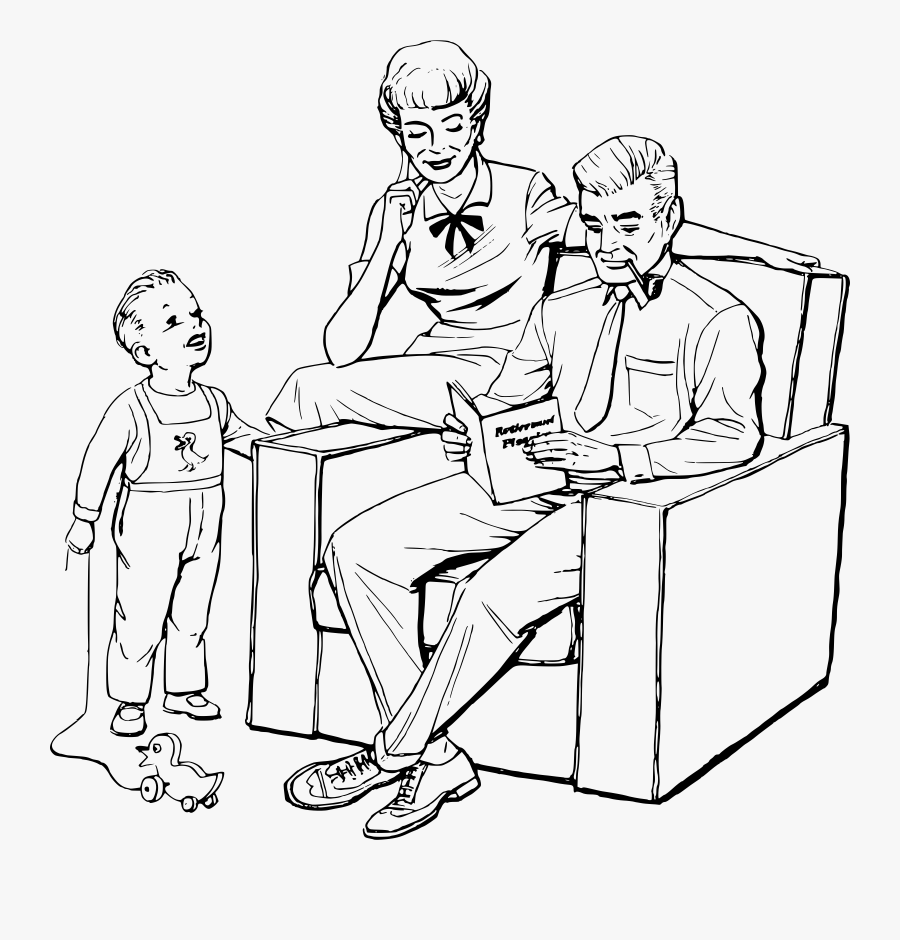 Drawing Of A Nuclear Family, Transparent Clipart