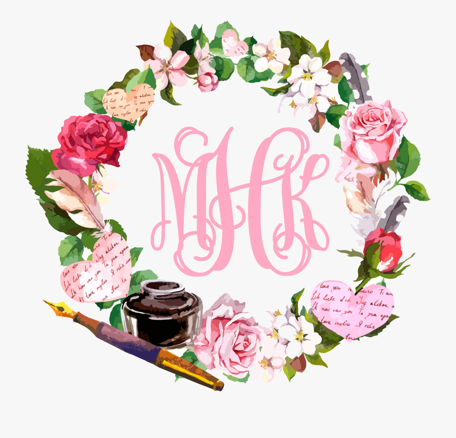 Transparent Liebe Clipart - Watercolor Border Floral Wreath, Transparent Clipart