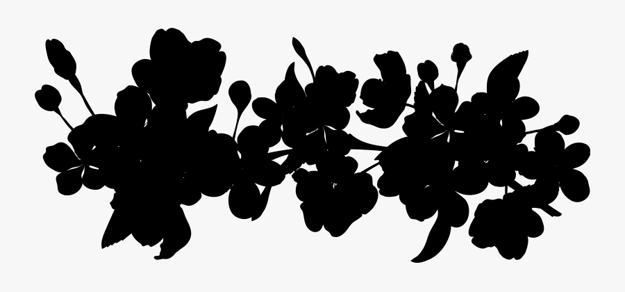 Leaf Font Silhouette Flower Pattern Free Frame Clipart - Silhouette, Transparent Clipart