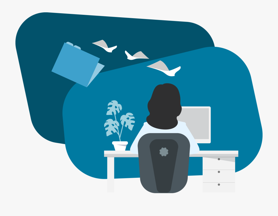 Knosys Knowledgeiq Woman Desk Paper Files Clipart ,, Transparent Clipart
