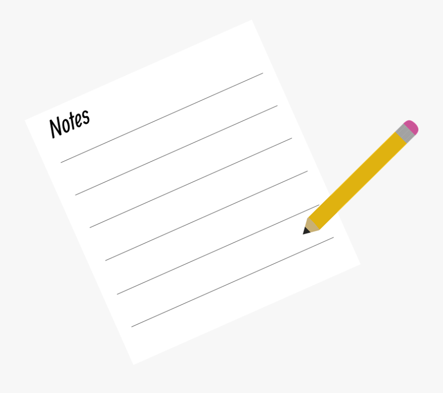 Note Flat Paper Pencil Note Taking - Paper Png Flat, Transparent Clipart