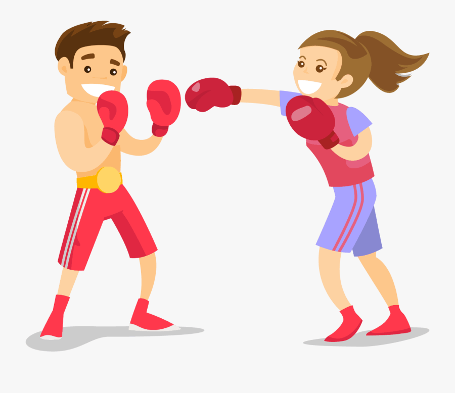 Kickboxing Animation Clipart , Png Download - Animated Boxing Cartoon Gloves, Transparent Clipart
