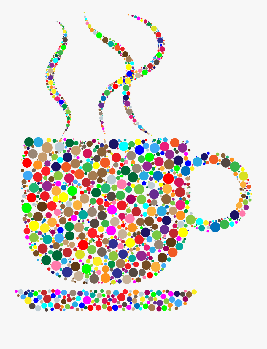 Coffee Circles Big Image - Colorful Coffee Cup With Coffee, Transparent Clipart