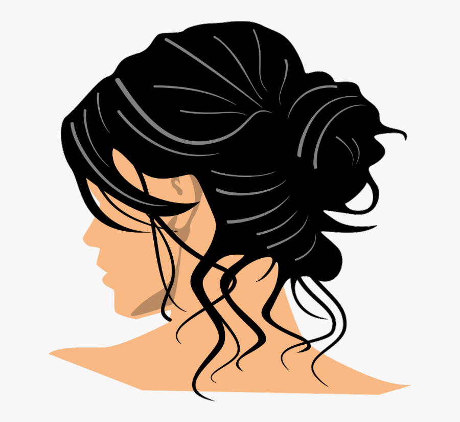 #lady #hair #bun - Messy Bun Clipart, Transparent Clipart
