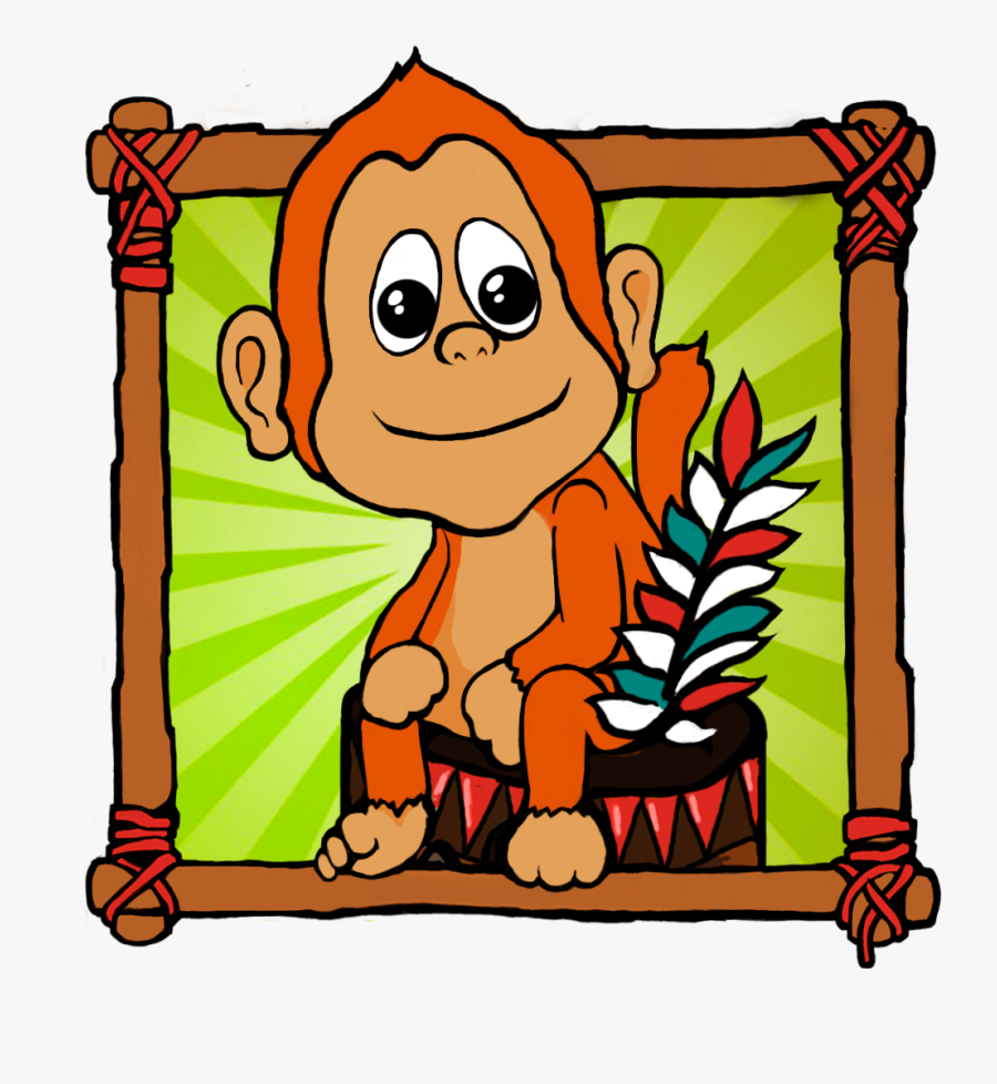 Clipart Monkey Climb - Cartoon, Transparent Clipart