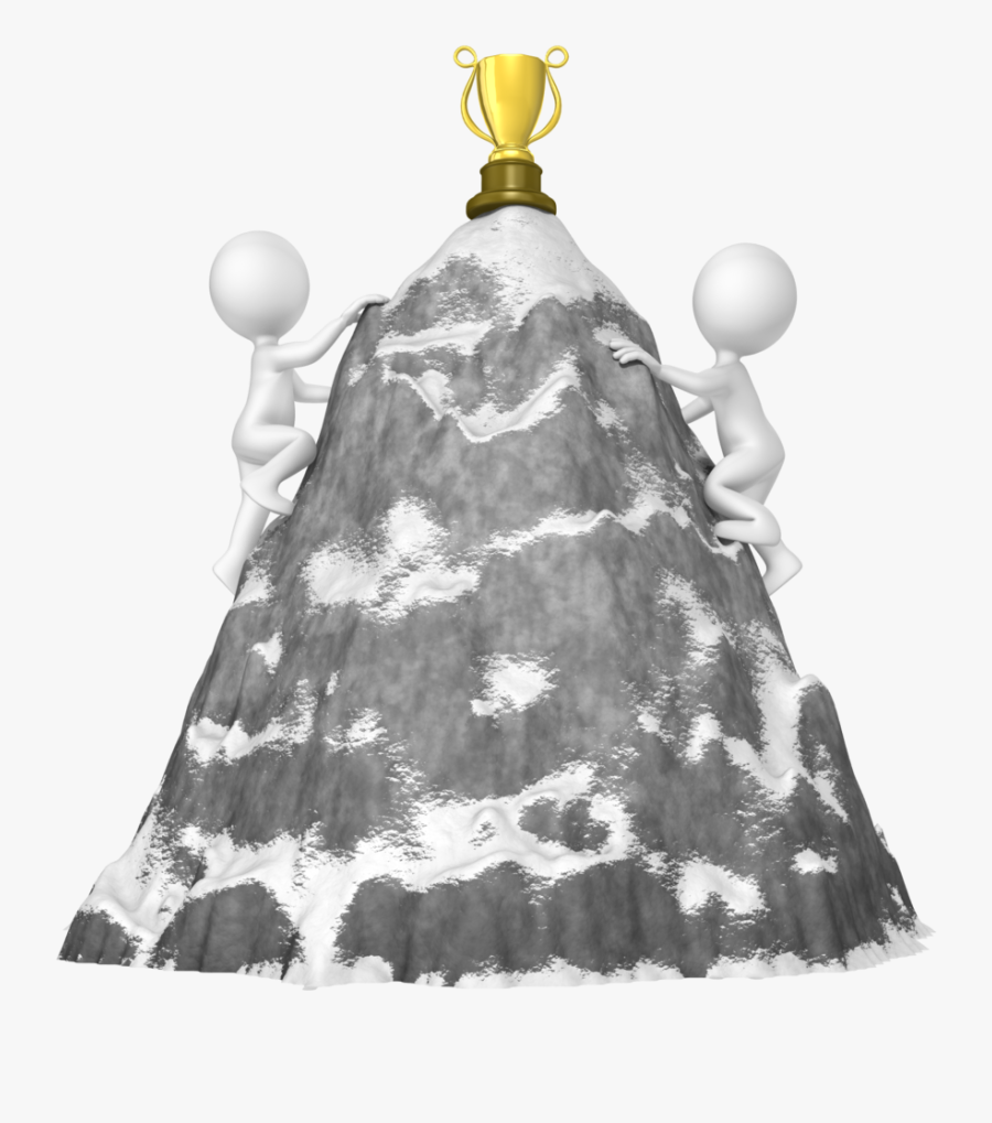 Figures Climb Mountain For Trophy - A-line, Transparent Clipart