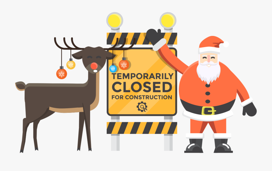 Happy Holidays - Holiday Under Construction Sign, Transparent Clipart