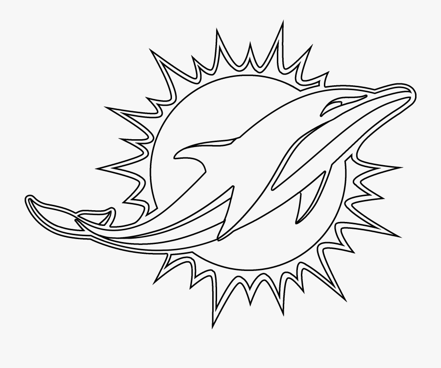 Clip Art Drawing Dolphin - Miami Dolphins Logo Black And White, Transparent Clipart