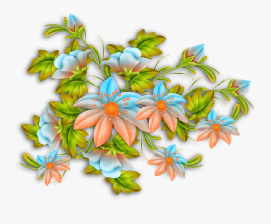 #ftestickers #clipart #flowers #blue #peach - Lily Family, Transparent Clipart