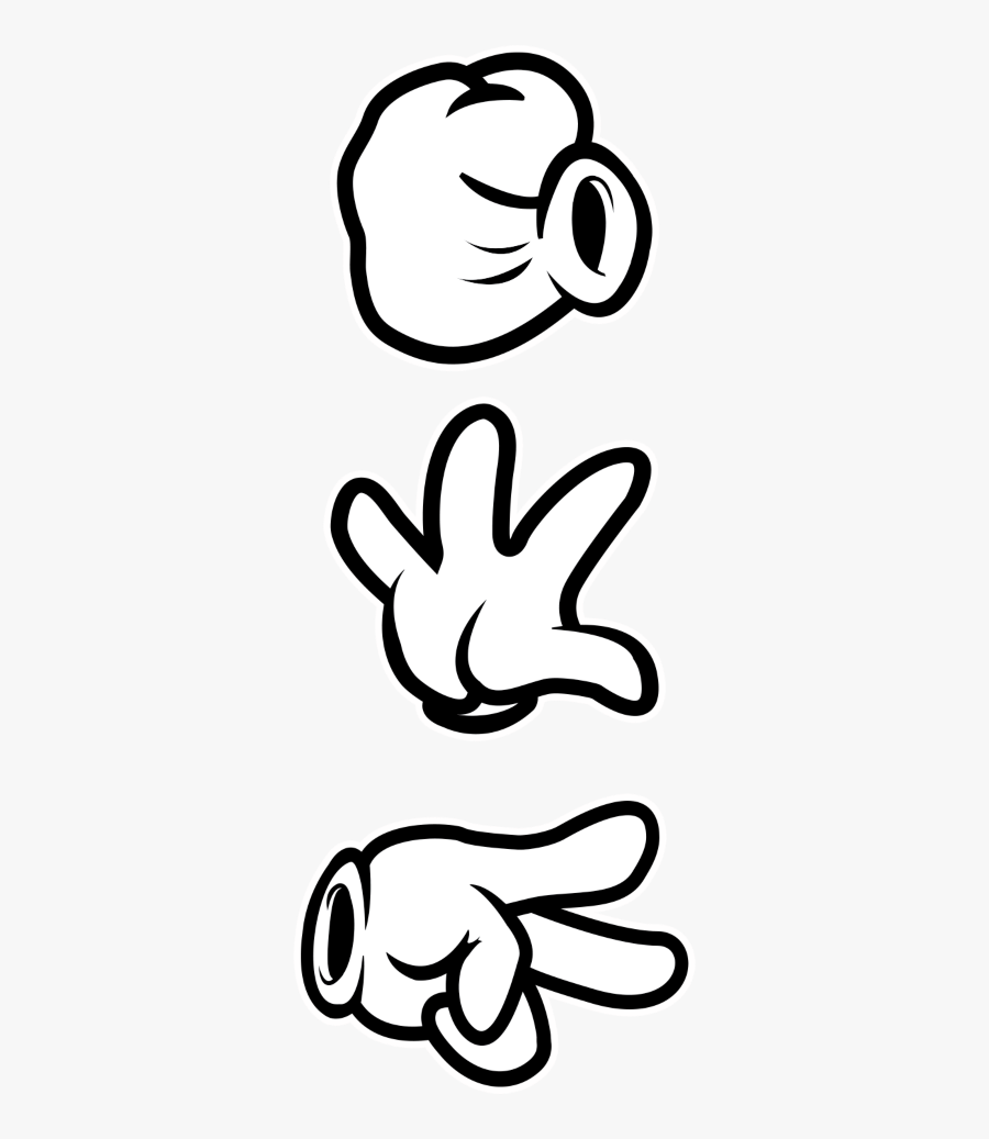 Rock Paper Scissors Mickey Mouse Hands Clipart , Png - Rock Paper Scissors Hands, Transparent Clipart