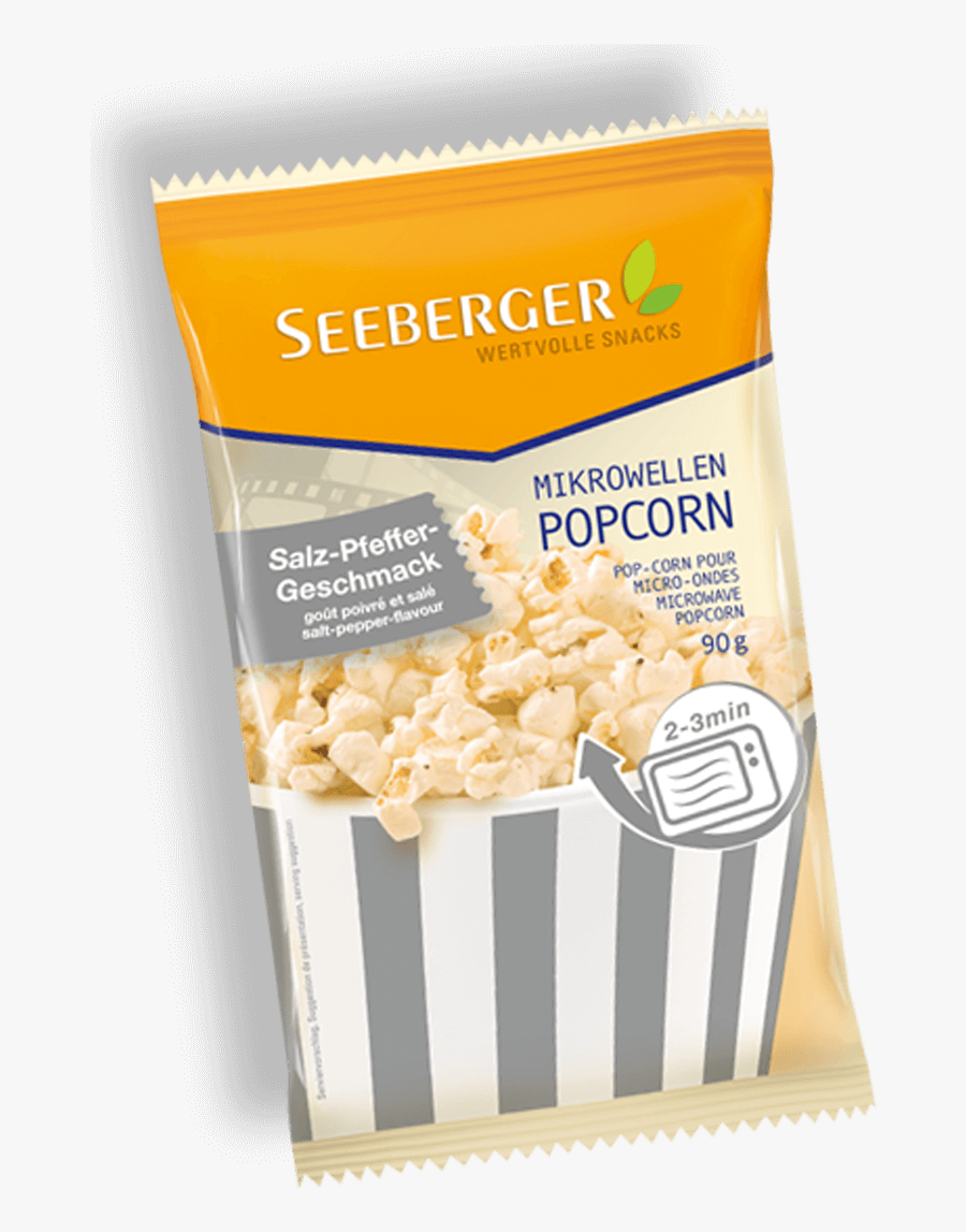 Seeberger Mikrowelle Popcorn Salz-pfeffer Gedreht Produktansicht - Popcorn, Transparent Clipart