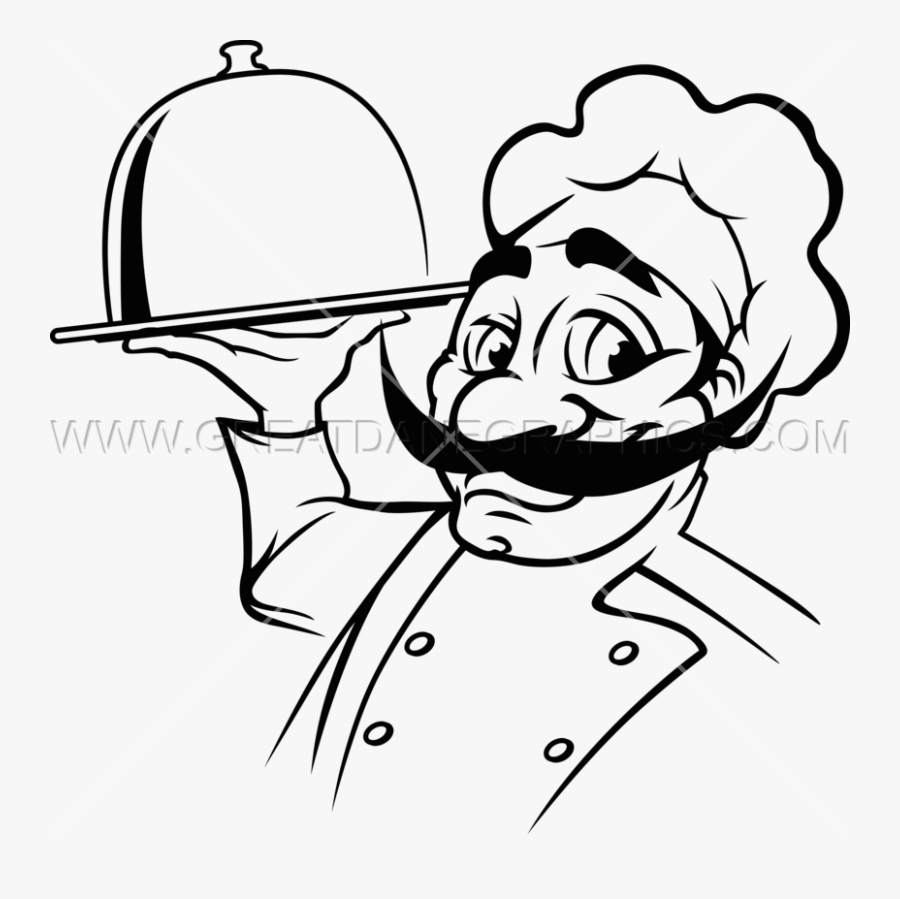 Clip Art Collection Of Free Drawing - Waiter Black & White, Transparent Clipart
