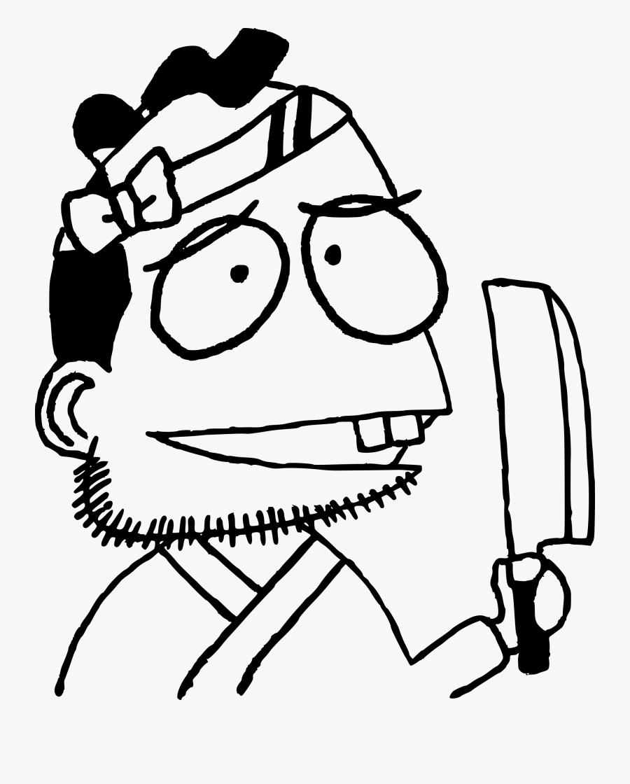 Transparent Chef Cartoon Png - Clip Art Of A Statue Of A Man Black And White, Transparent Clipart