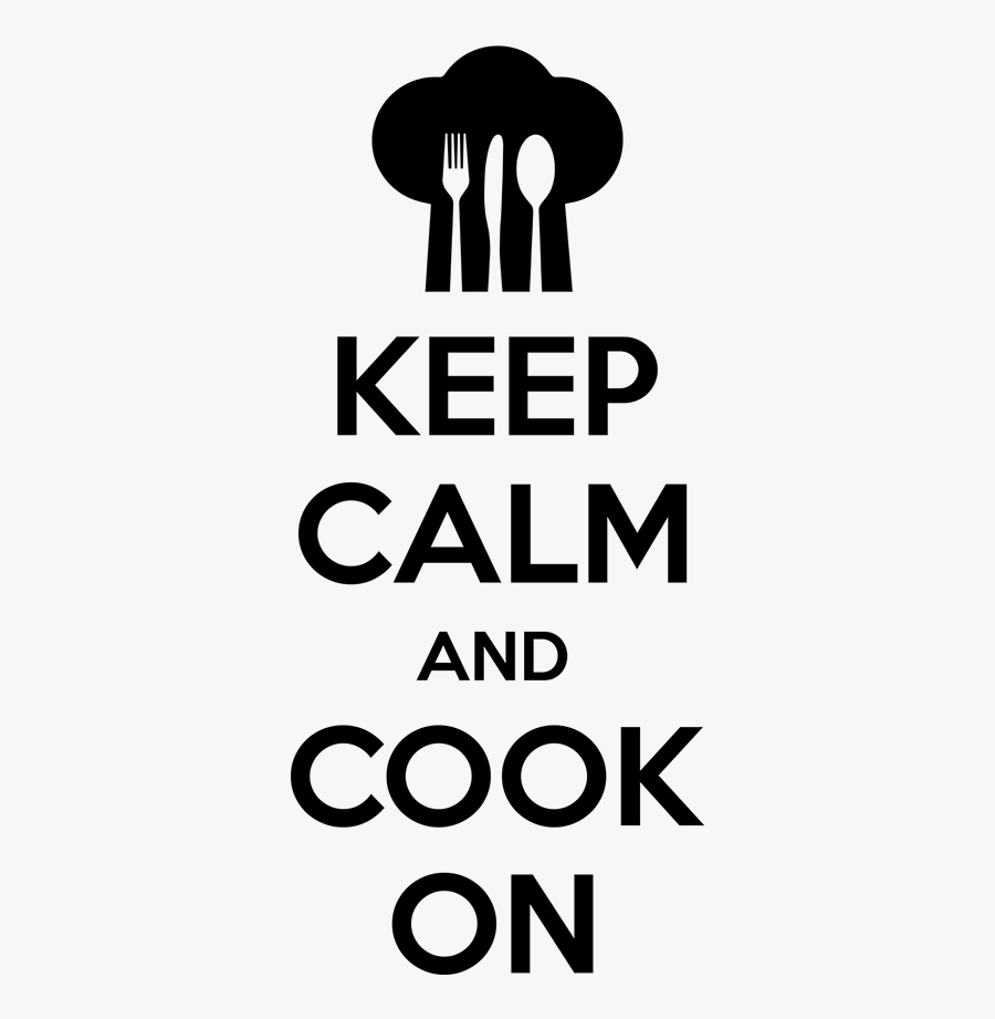Keep Calm And Cook On Black And White, Transparent Clipart