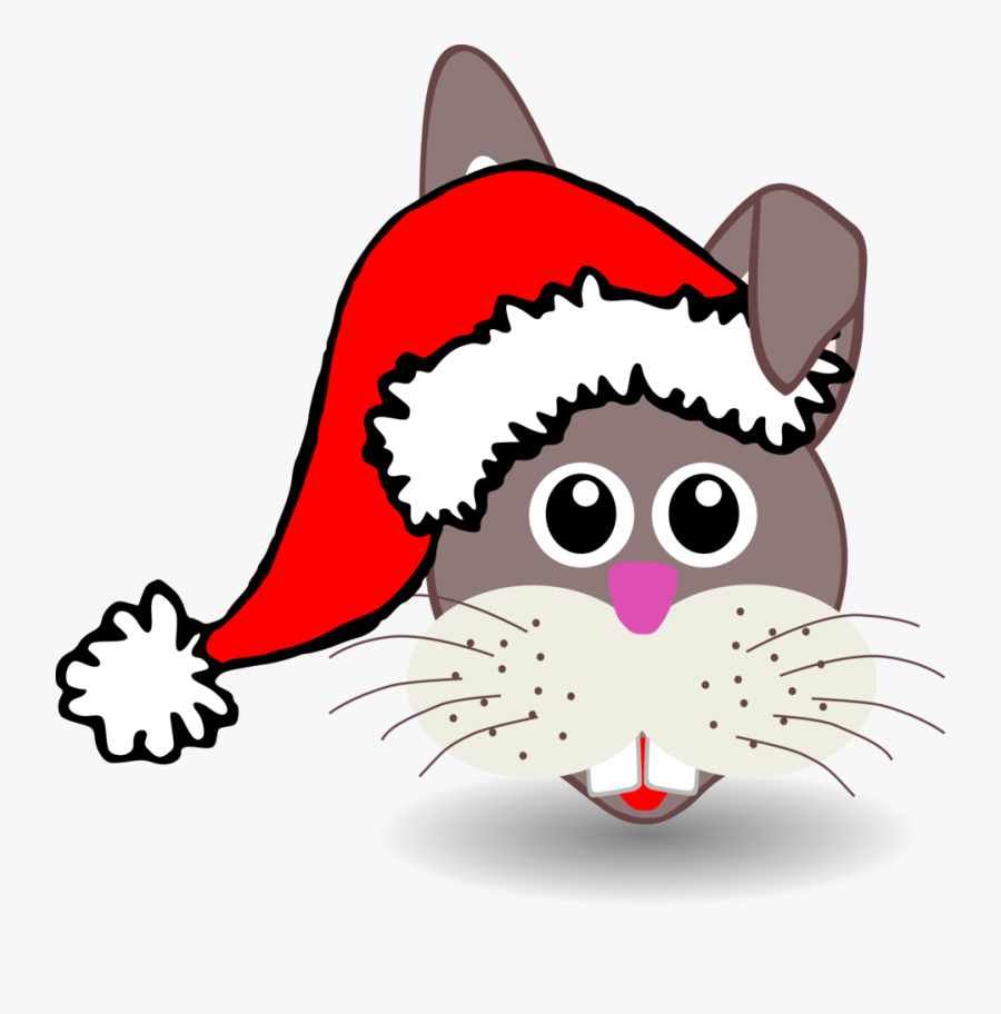Funny Bunny Face With Santa Claus Hat Svg Vector File, - Clipart Santa Hat Png, Transparent Clipart