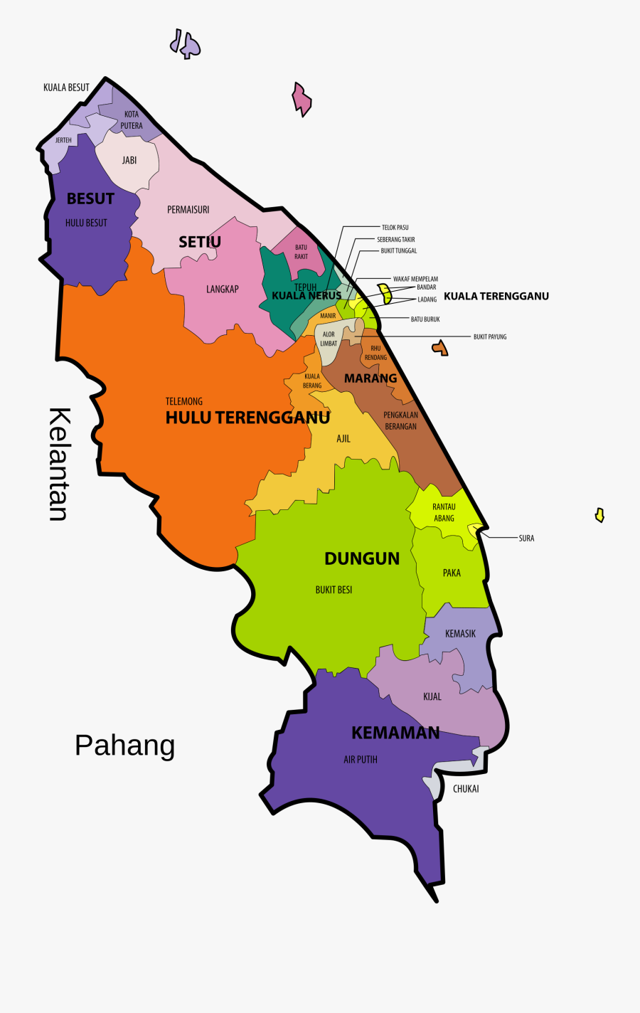 Constituency - Clipart - Terengganu State Map, Transparent Clipart