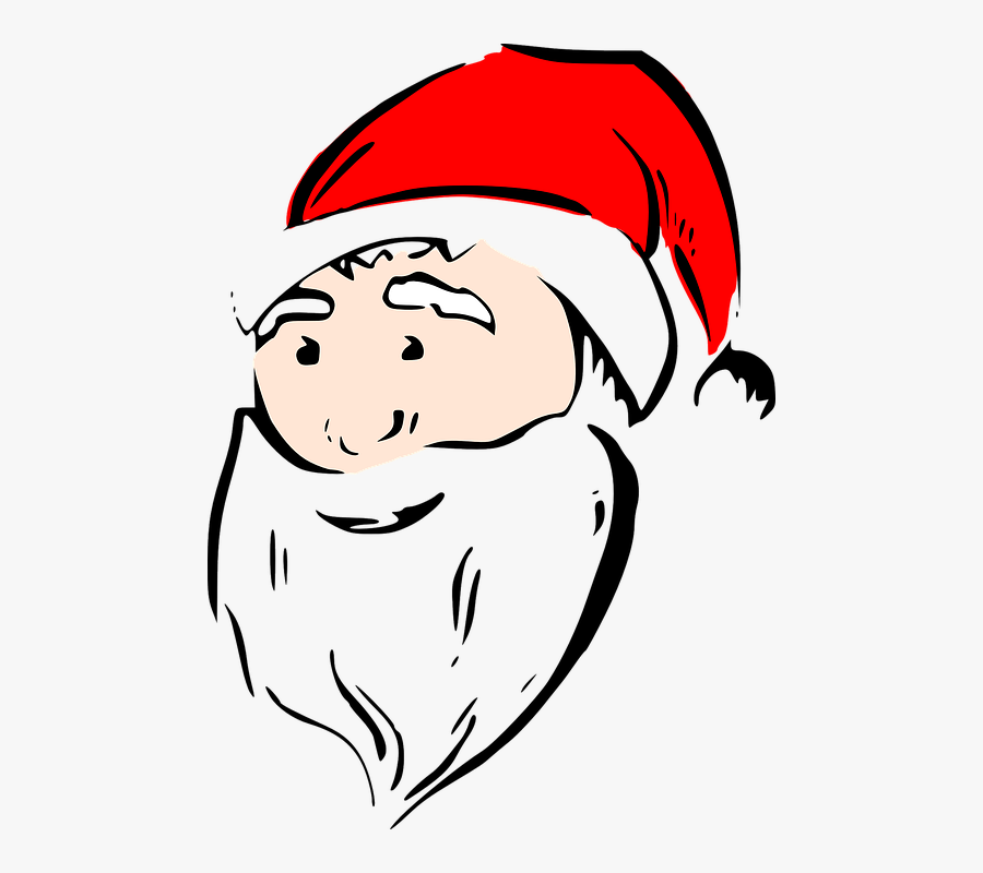 Santa, Claus, Face, Hat, Cap, Beard, Santa Claus - Santa Face Vector Free, Transparent Clipart