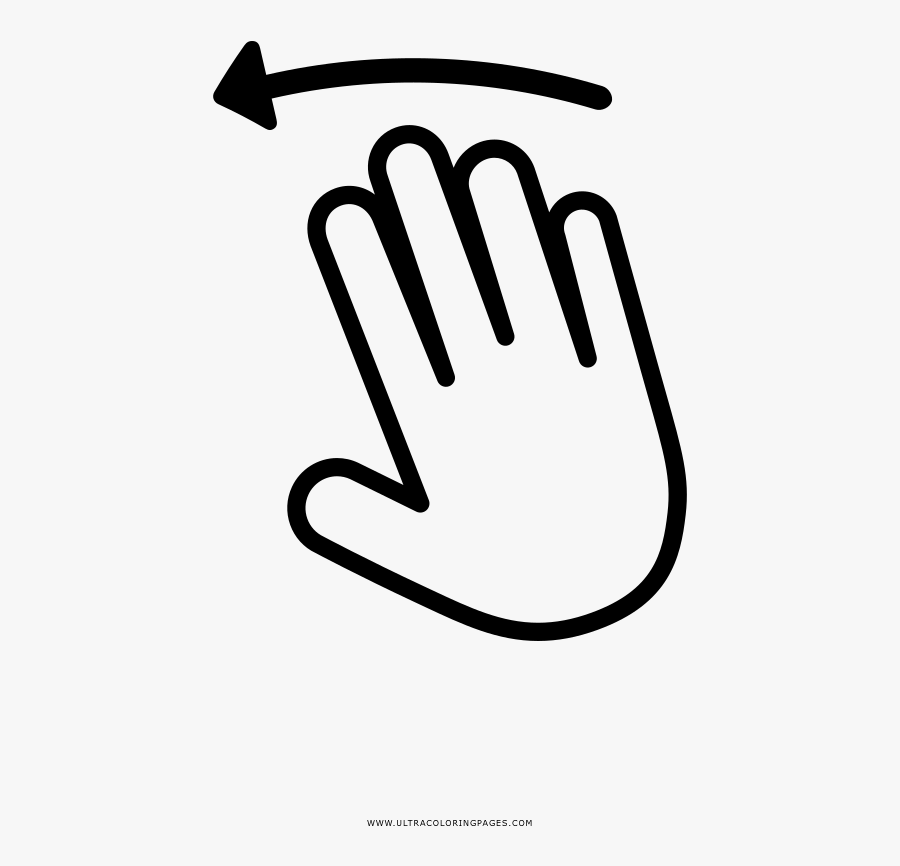 Five Finger Swipe Left Coloring Page Clipart , Png, Transparent Clipart