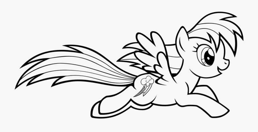 Rainbow Dash Coloring Page - Rainbow Dash Printable My Little Pony Colouring Pages, Transparent Clipart