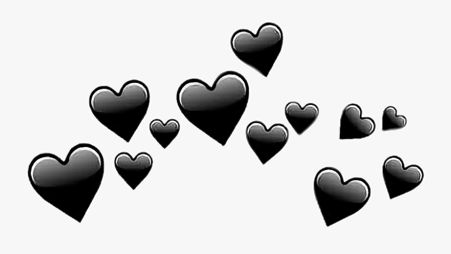 #tumblr #remix #hearts #summer #black #edit #photoedit - Transparent Black Heart Emoji, Transparent Clipart