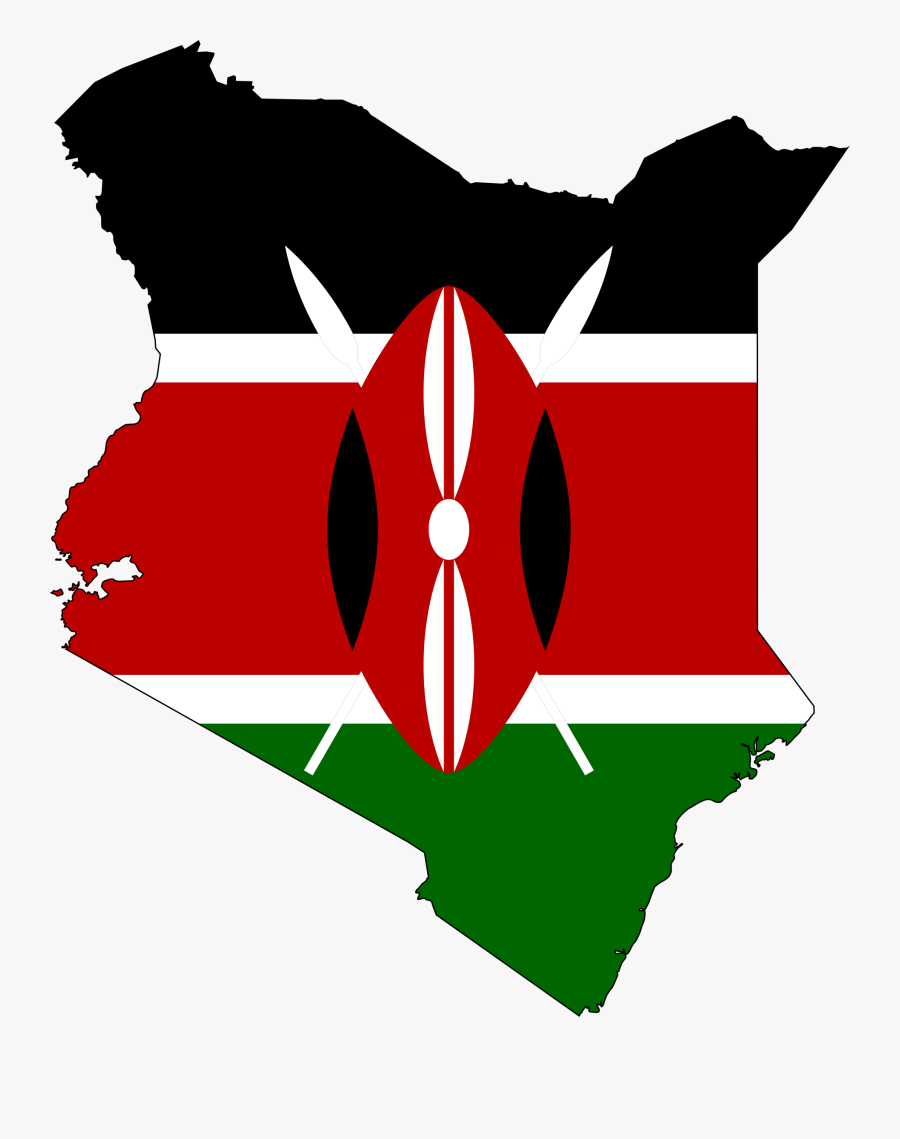 Transparent Africa Clipart - Kenya Flag In Country, Transparent Clipart